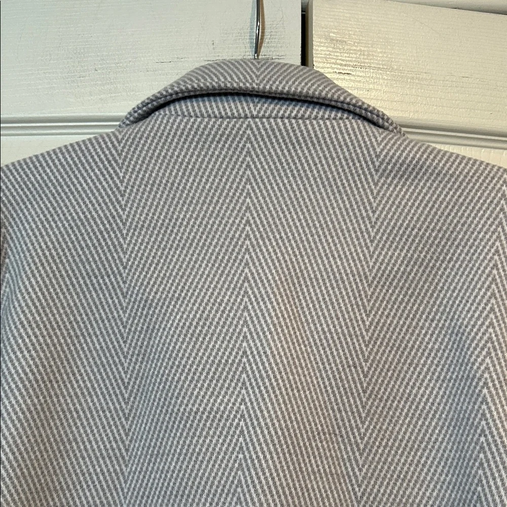 Joie XL Women's Gray/Cream Stripe Wool Waist Jacket